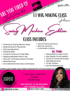 Sewing Machine Wig Making Class(Premium Package)